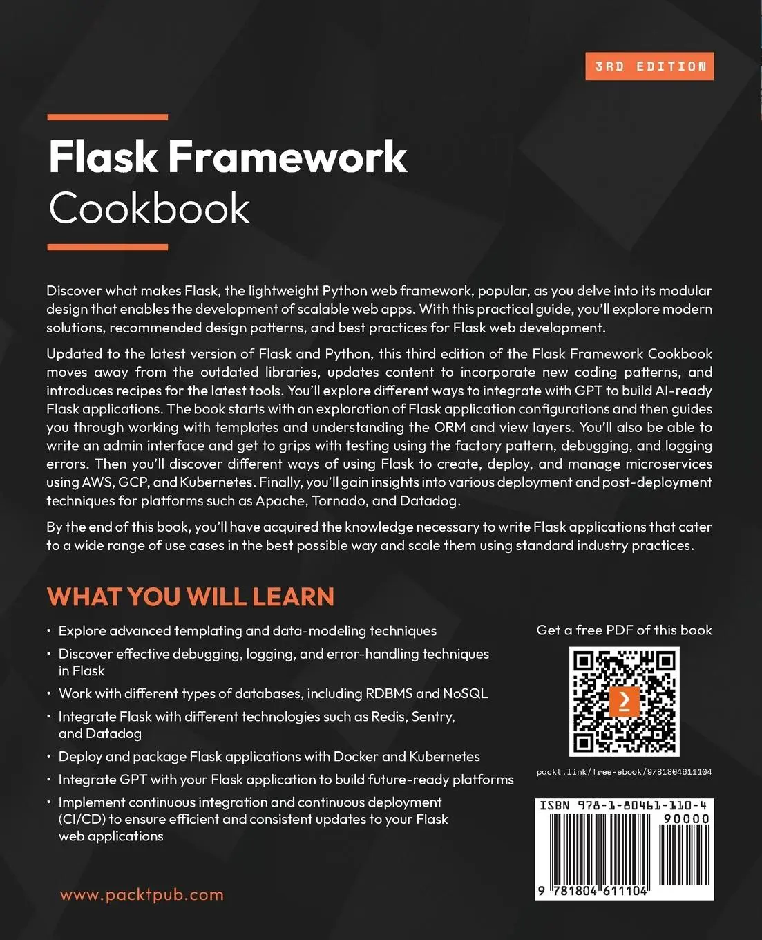 Rückseite: 9781804611104 | Flask Framework Cookbook - Third Edition | Shalabh Aggarwal | Buch