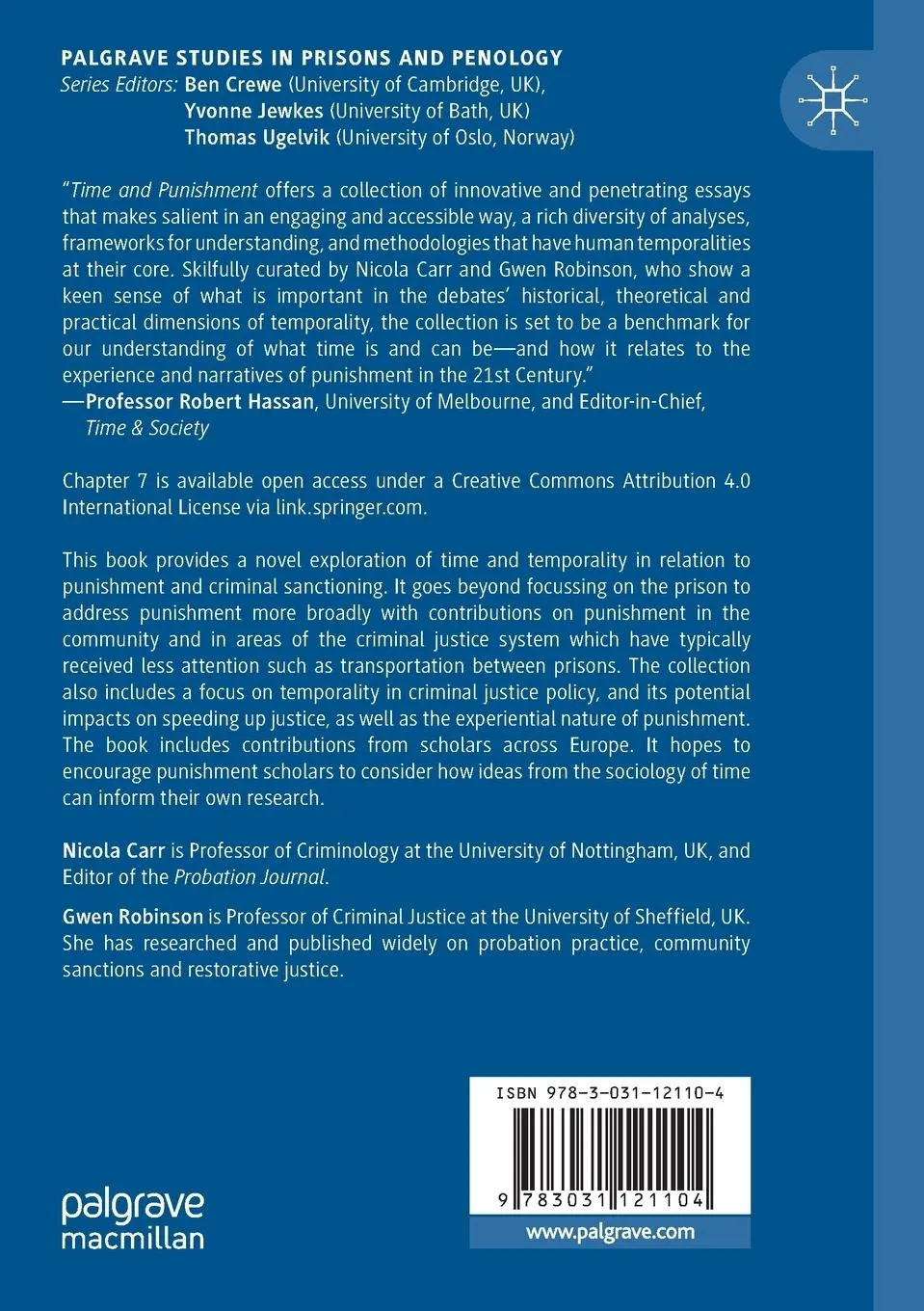 Rückseite: 9783031121104 | Time and Punishment | New Contexts and Perspectives | Carr (u. a.)