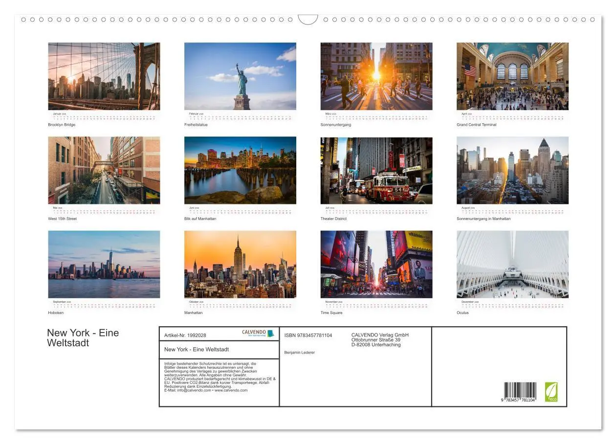 Bild: 9783457781104 | New York - Eine Weltstadt (Wandkalender 2026 DIN A2 quer), CALVENDO...