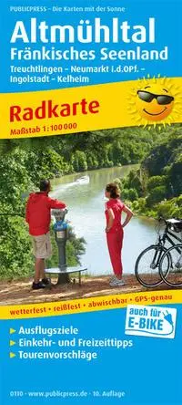Cover: 9783747301104 | Altmühltal - Fränkisches Seenland | (Land-)Karte | Radkarte | Deutsch