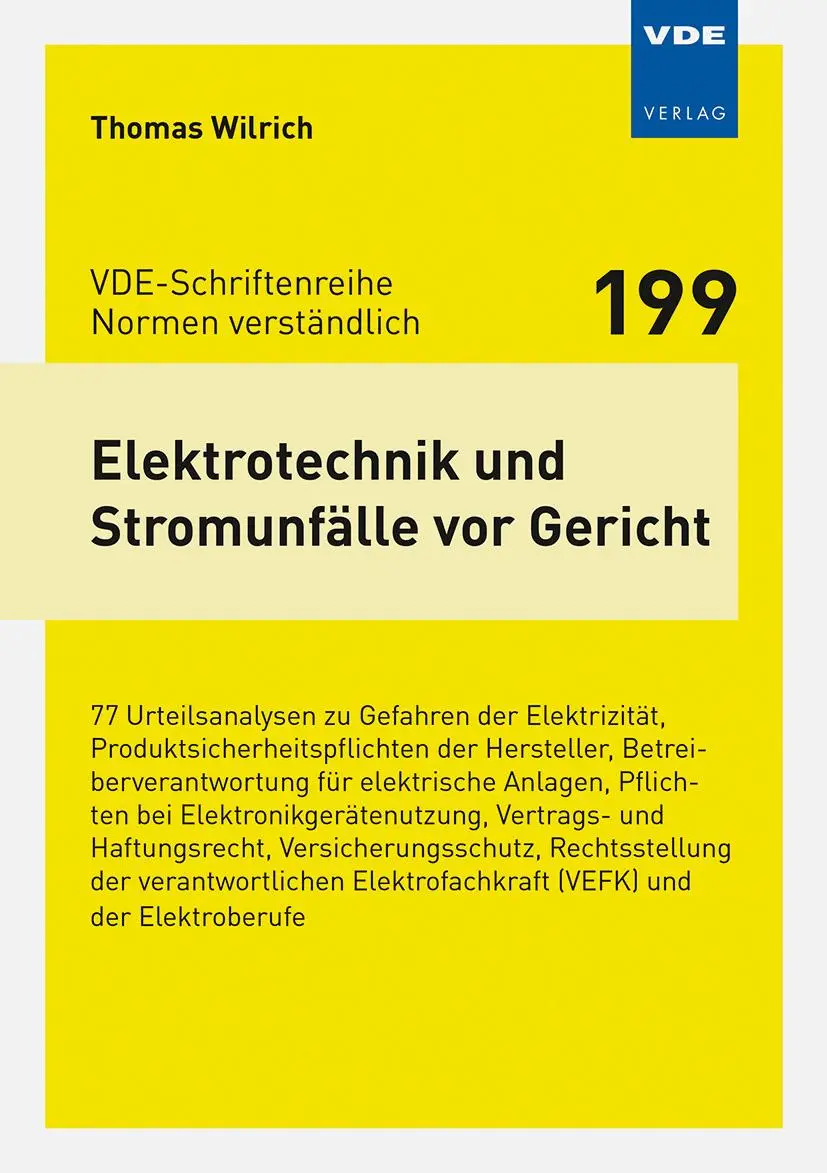 Bild: 9783800761104 | Elektrotechnik und Stromunfälle vor Gericht | Thomas Wilrich | Buch