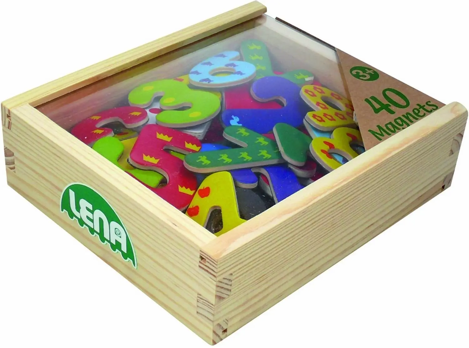 Cover: 4006942751204 | LENA® 65824 - Holz Magnet Zahlen und Rechenzeichen in Holzkiste, 40...