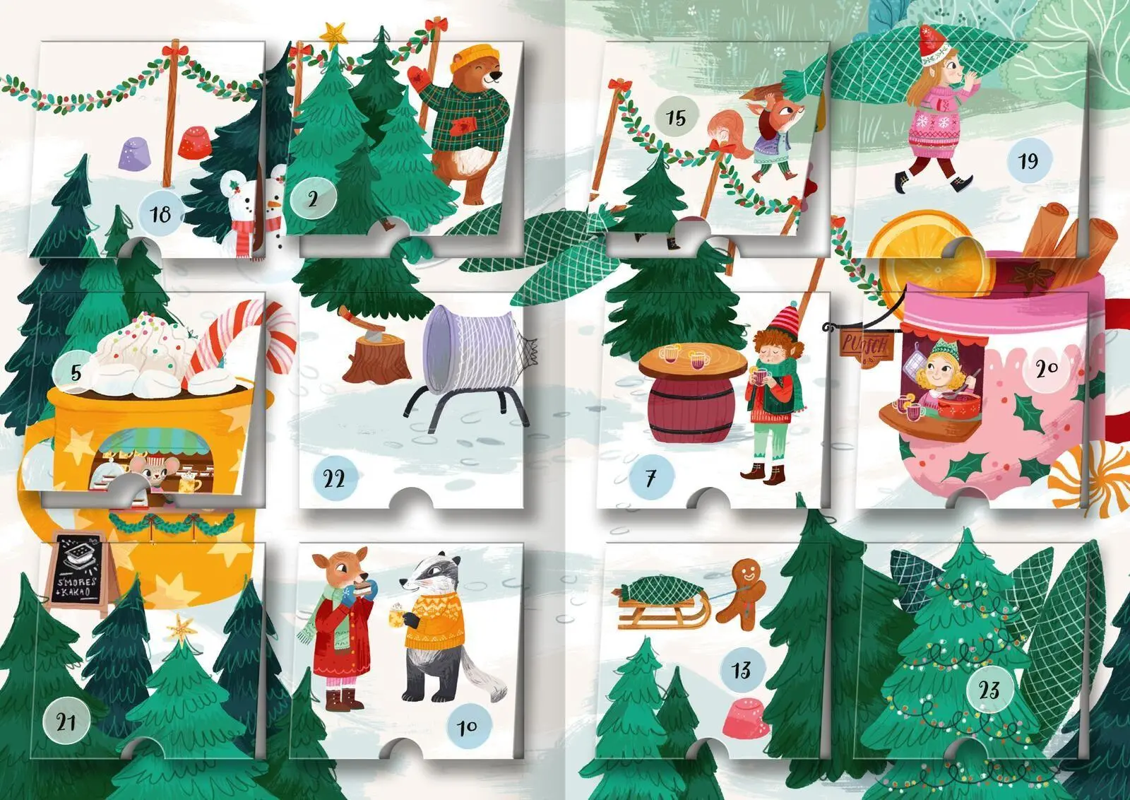 Bild: 4014489141204 | Mein Adventskalender mit Stickern - Im Winterwald | Laura Rosendorfer