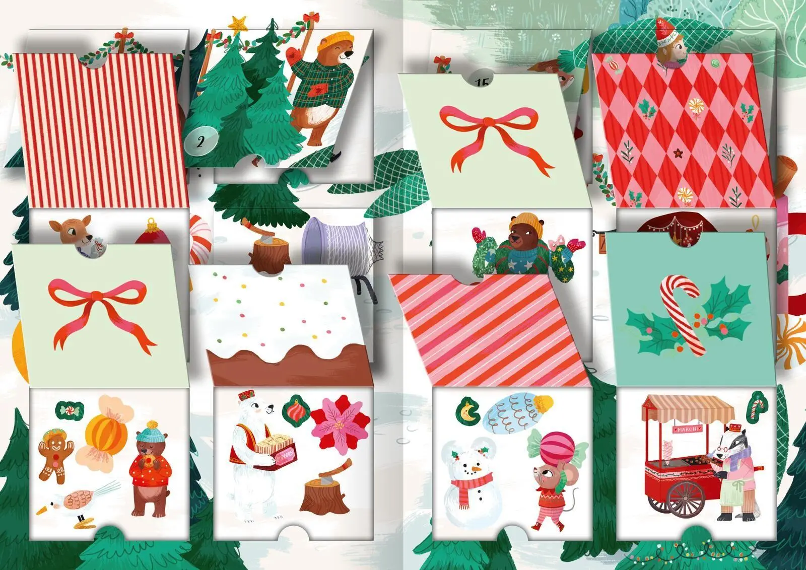 Bild: 4014489141204 | Mein Adventskalender mit Stickern - Im Winterwald | Laura Rosendorfer