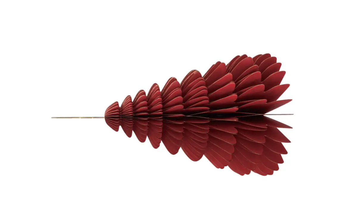Wabenbaum mit Hänger, rot 20cm, 1St., Papier