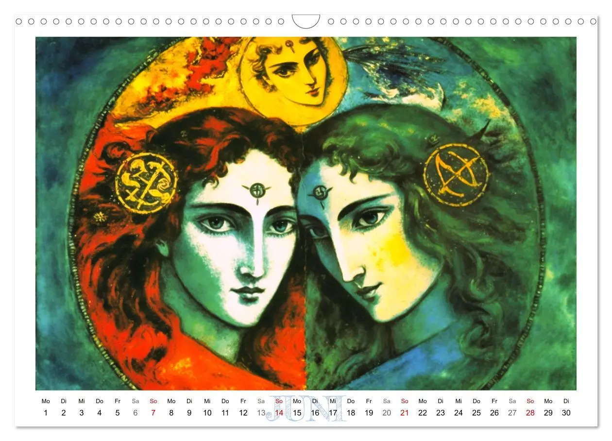 Bild: 9783457531204 | Die zwölf Tierkreiszeichen (Wandkalender 2026 DIN A3 quer),...