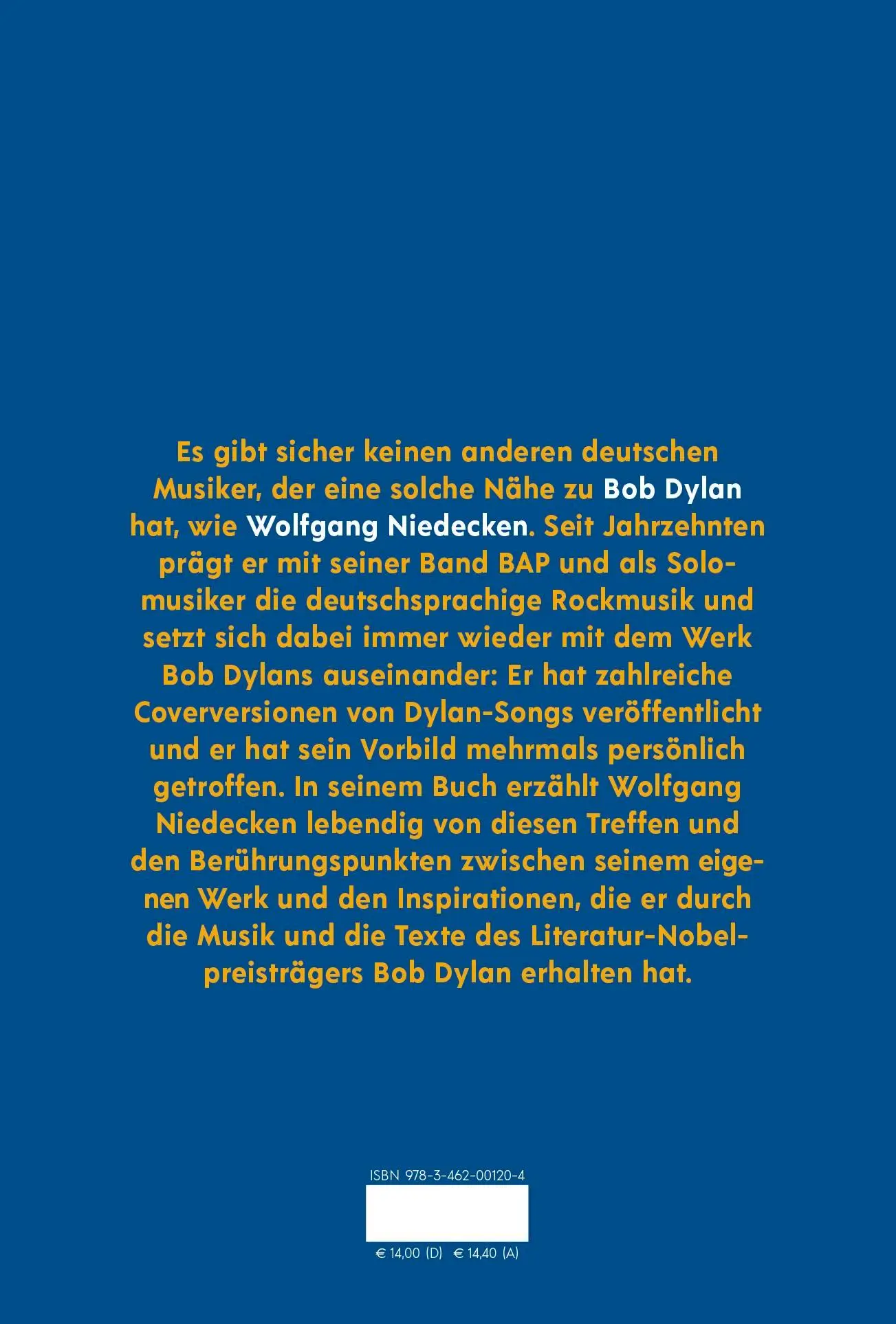 Rückseite: 9783462001204 | Wolfgang Niedecken über Bob Dylan | Wolfgang Niedecken | Buch | 228 S.