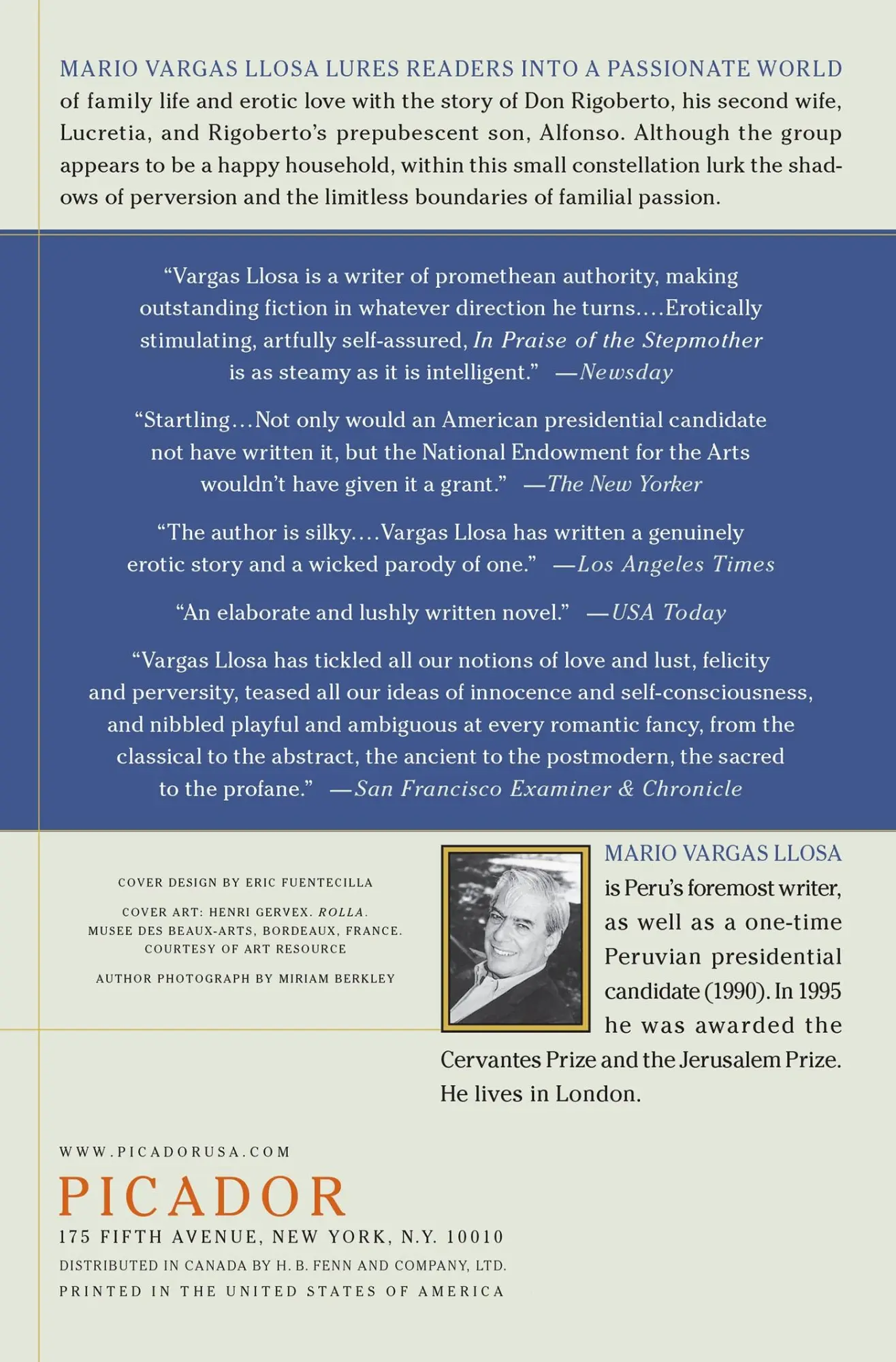 Rückseite: 9780312421304 | In Praise of the Stepmother | Mario Vargas Llosa | Taschenbuch | 2002