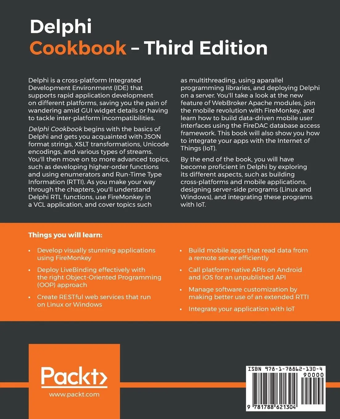 Rückseite: 9781788621304 | Delphi Cookbook - Third Edition | Daniele Spinetti (u. a.) | Buch