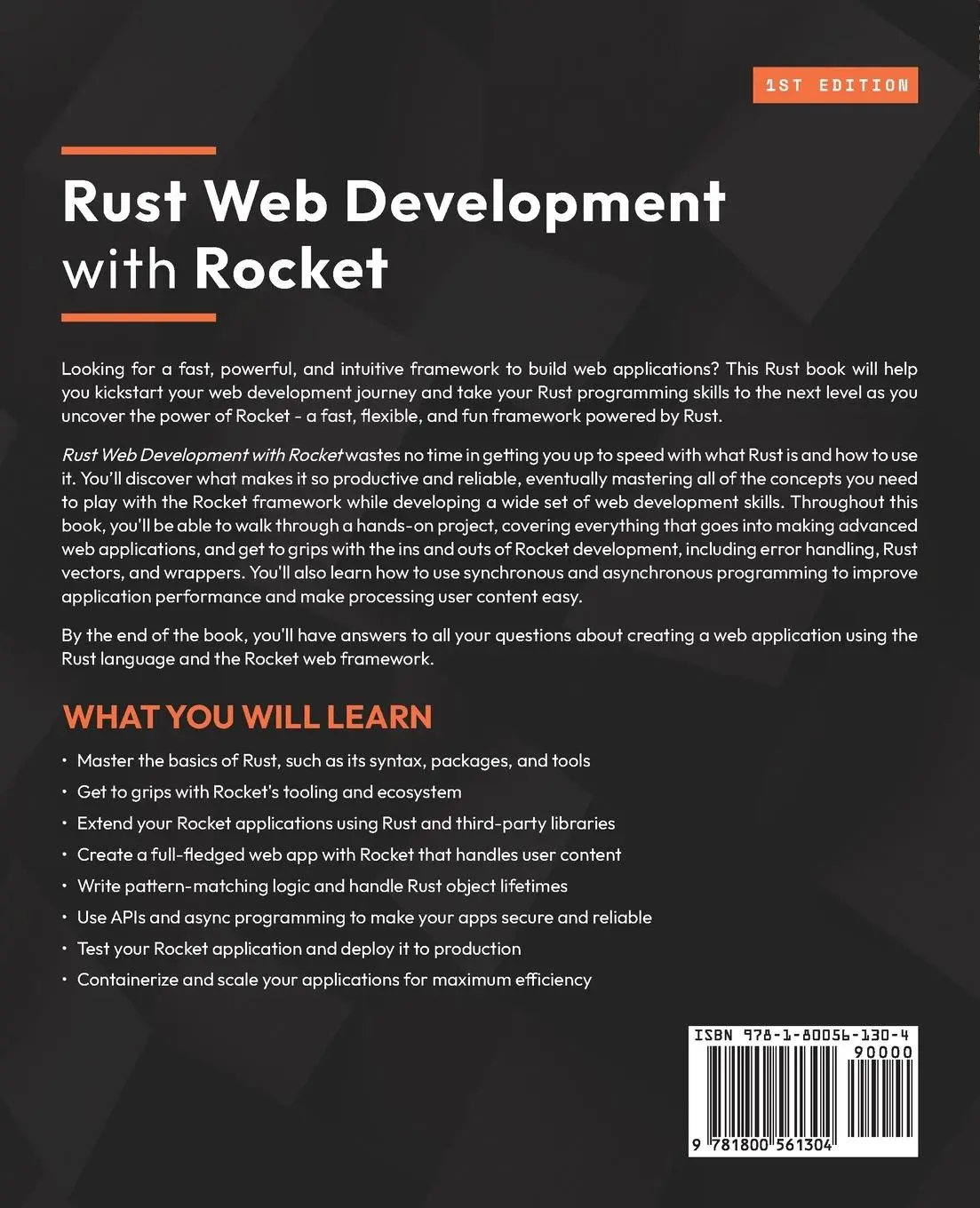 Rückseite: 9781800561304 | Rust Web Development with Rocket | Karuna Murti | Taschenbuch | 2022