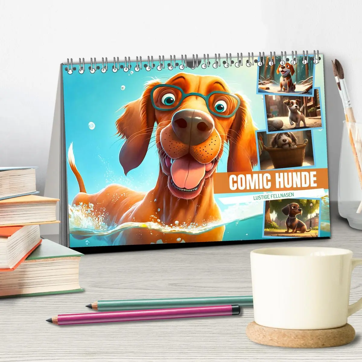 Bild: 9783457381304 | Comic Hunde (Tischkalender 2026 DIN A5 quer), CALVENDO Monatskalender