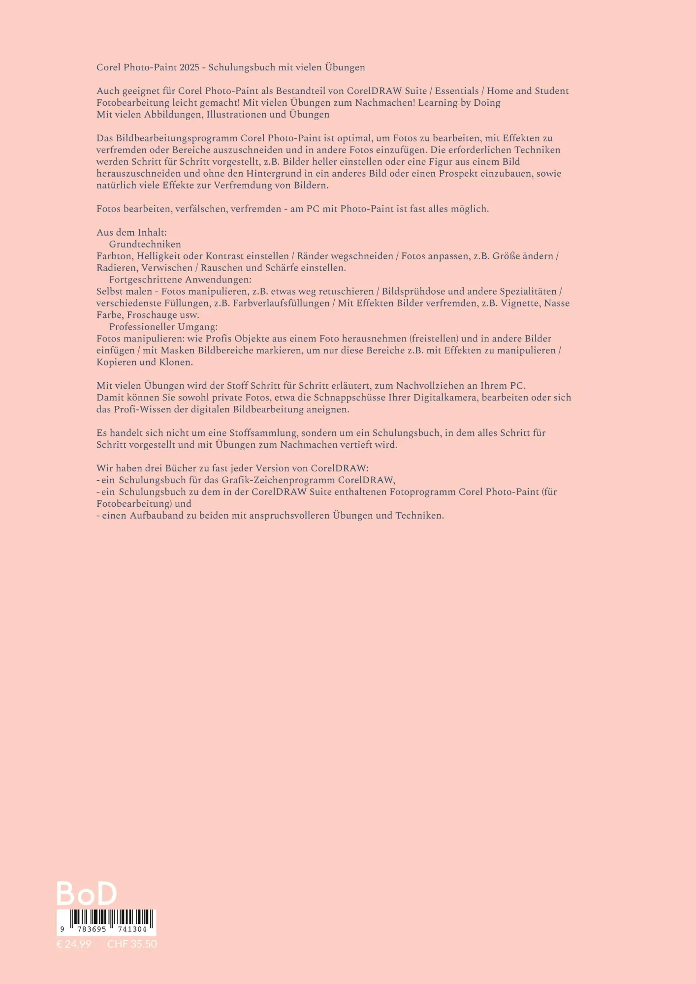 Rückseite: 9783695741304 | COREL PHOTO-PAINT 2025 - Schulungsbuch mit vielen Übungen | Schießl