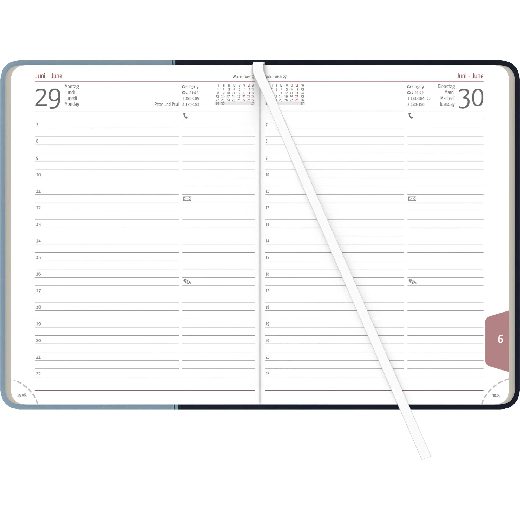 Bild: 4069095001404 | Buchkalender Premium Air blau-azur 2026 - Büro-Kalender A5 -...