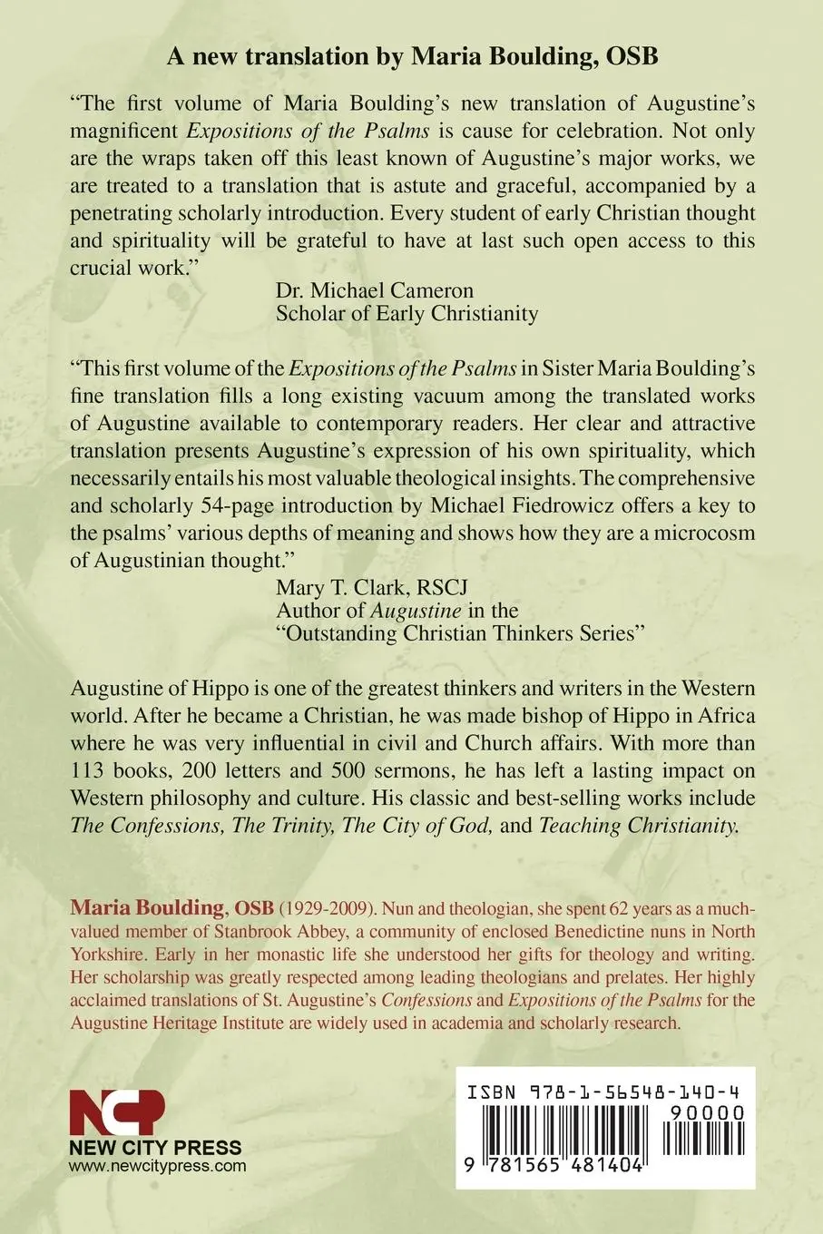 Rückseite: 9781565481404 | Expositions of the Psalms, Volume 1 Study Edition | Psalms 1-32 | Buch