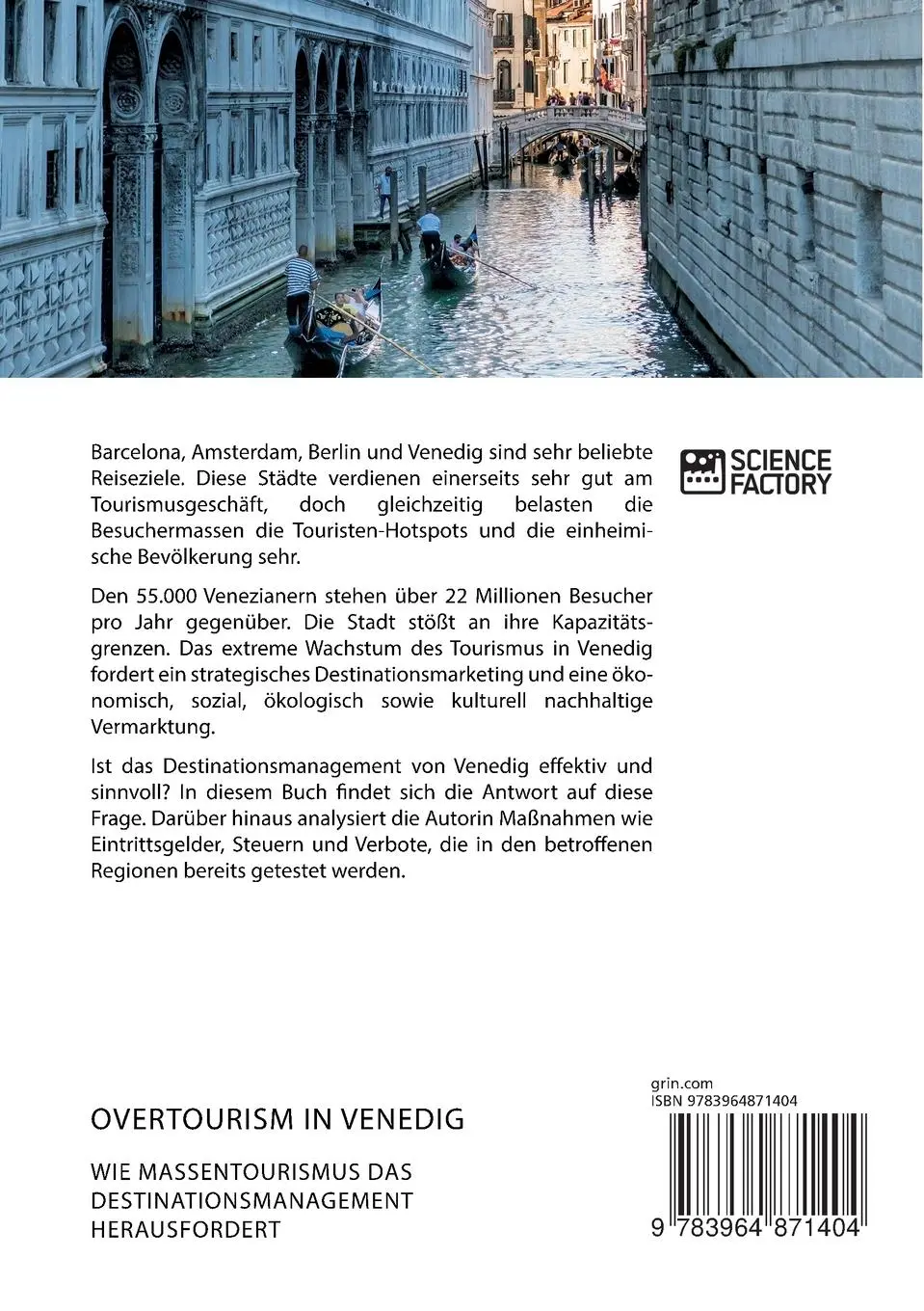 Rückseite: 9783964871404 | Overtourism in Venedig. Wie Massentourismus das...