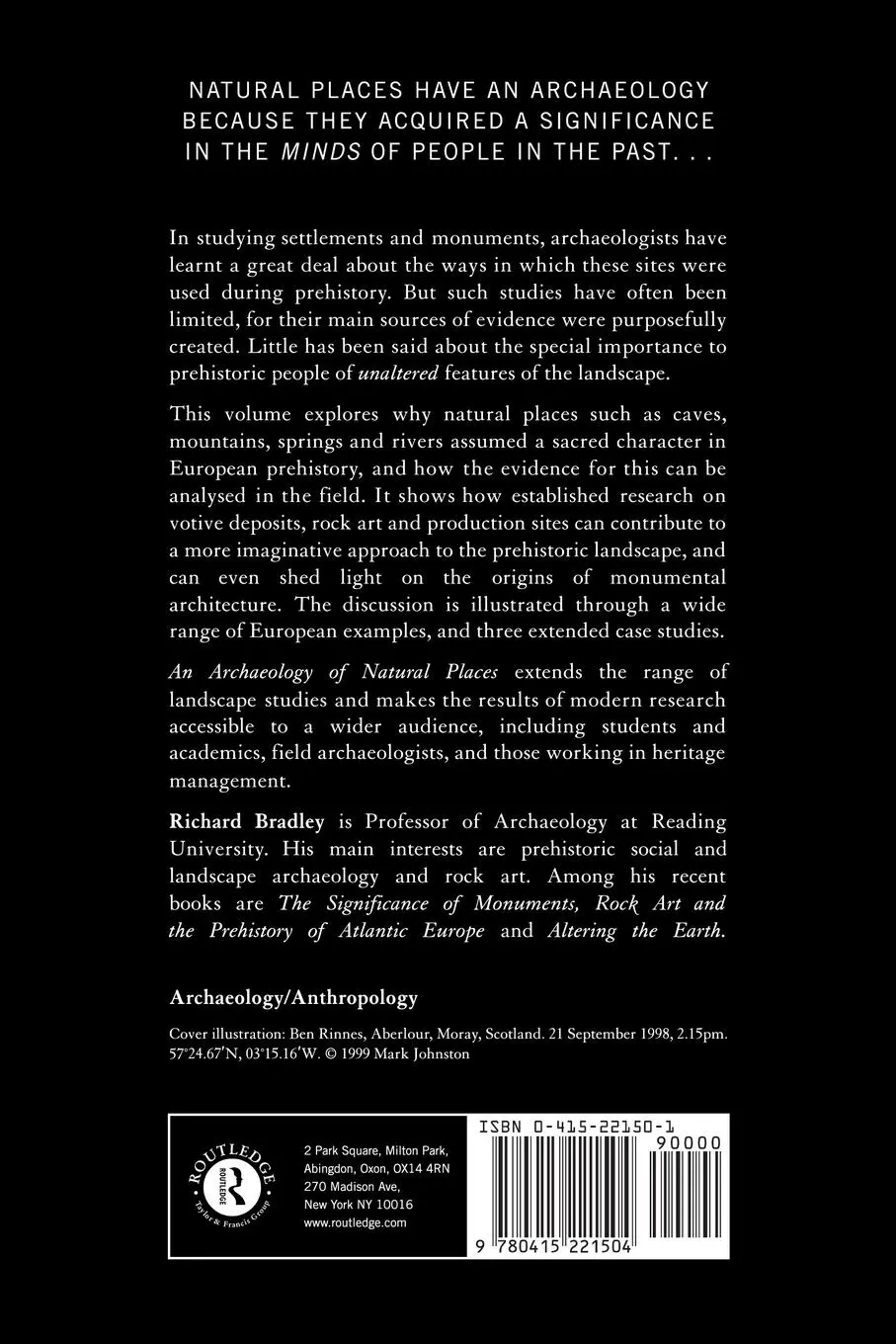 Rückseite: 9780415221504 | An Archaeology of Natural Places | Richard Bradley | Taschenbuch