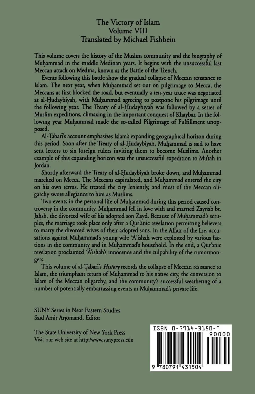 Rückseite: 9780791431504 | The History of al-¿abar¿ Vol. 8 | Taschenbuch | Englisch | 1997