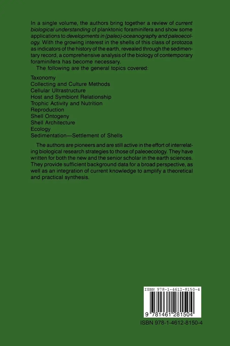 Rückseite: 9781461281504 | Modern Planktonic Foraminifera | Christoph Hemleben (u. a.) | Buch