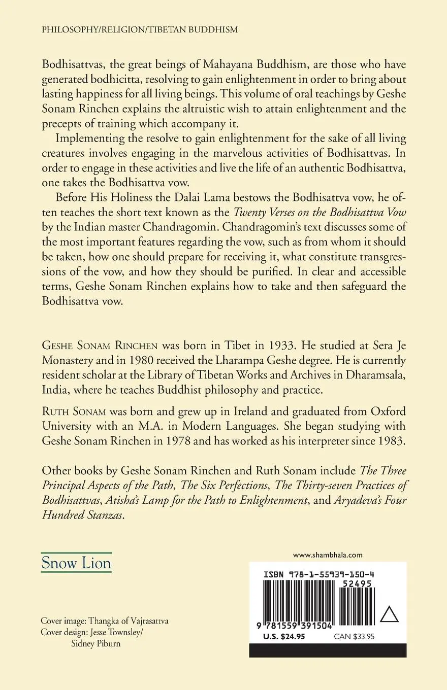 Rückseite: 9781559391504 | The Bodhisattva Vow | Geshe Sonam Rinchen | Taschenbuch | Englisch