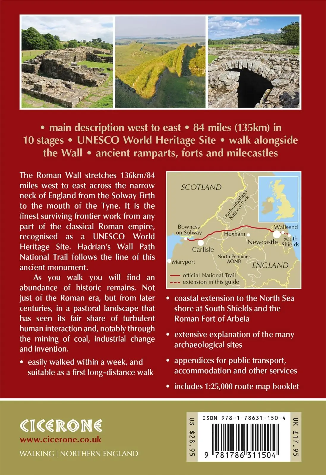 Rückseite: 9781786311504 | Hadrian's Wall Path | Mark Richards | Taschenbuch | Englisch | 2024