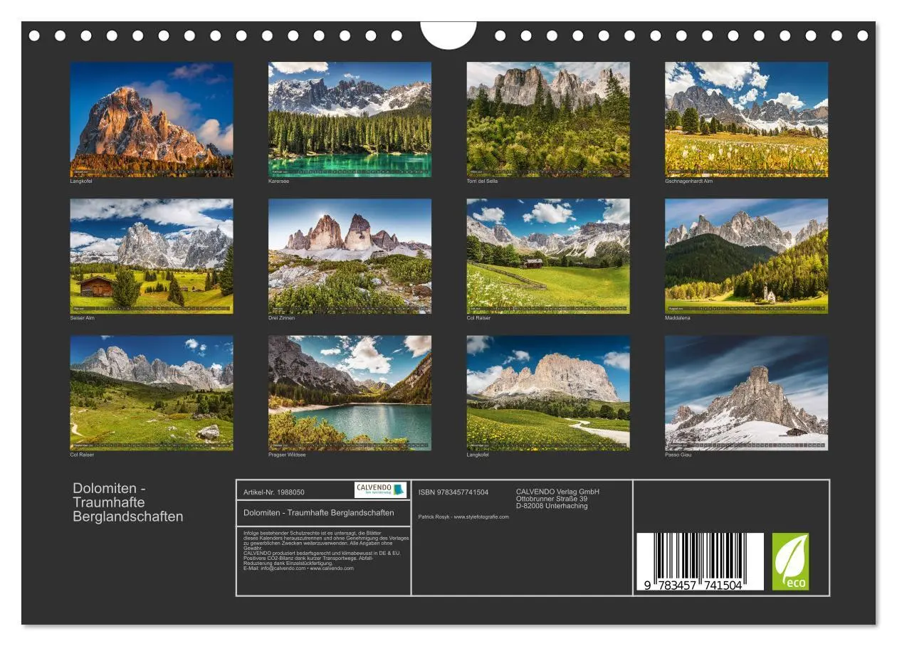 Bild: 9783457741504 | Dolomiten - Traumhafte Berglandschaften (Wandkalender 2026 DIN A4...