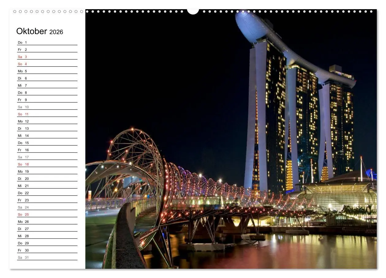 Bild: 9783457981504 | Singapur - Die Farben der Nacht (hochwertiger Premium Wandkalender...