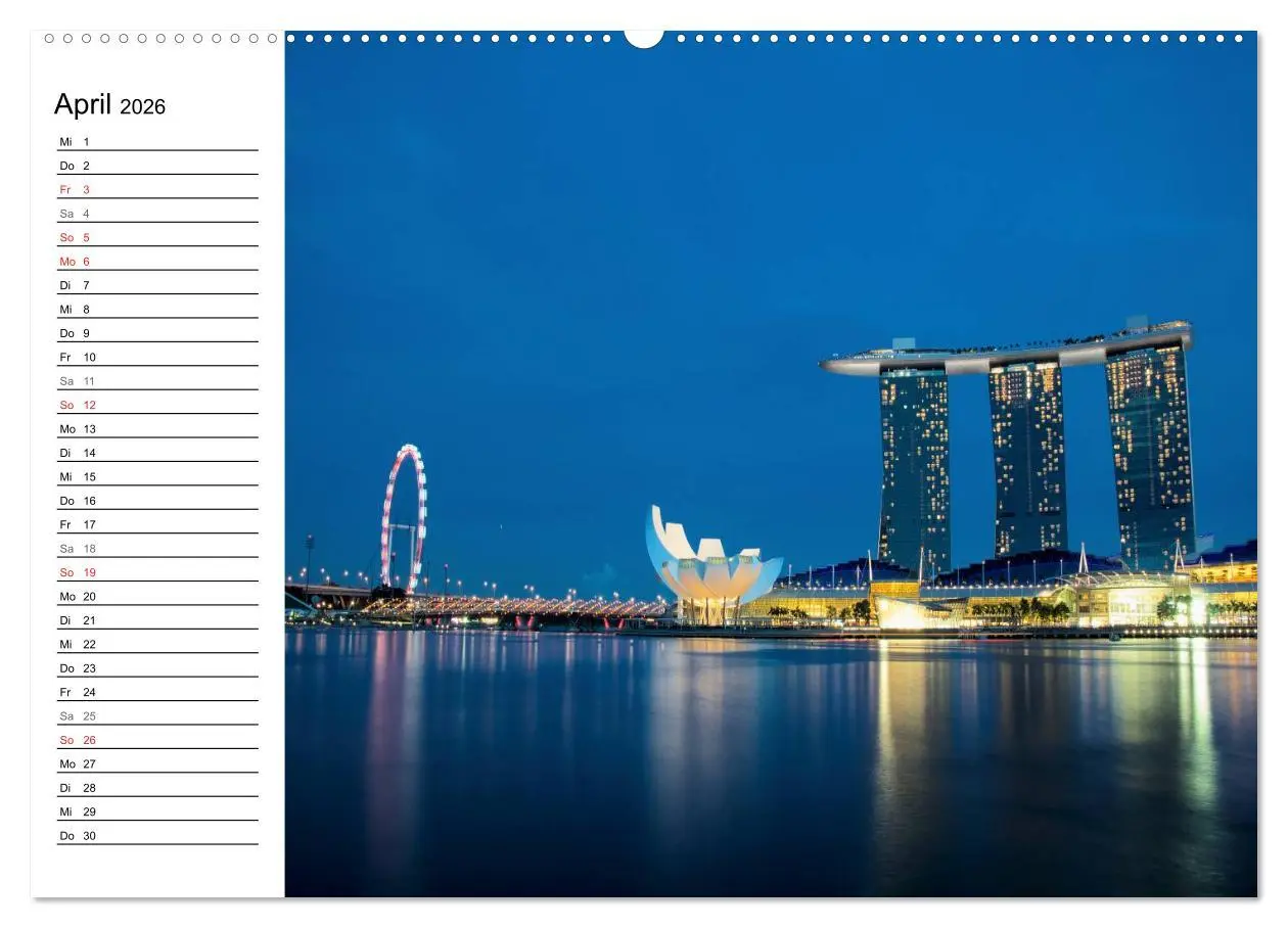 Bild: 9783457981504 | Singapur - Die Farben der Nacht (hochwertiger Premium Wandkalender...