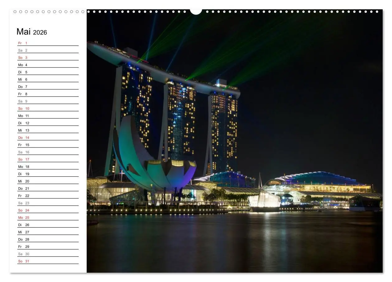 Bild: 9783457981504 | Singapur - Die Farben der Nacht (hochwertiger Premium Wandkalender...