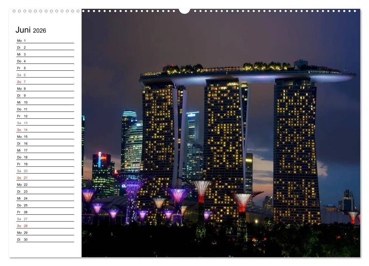 Bild: 9783457981504 | Singapur - Die Farben der Nacht (hochwertiger Premium Wandkalender...