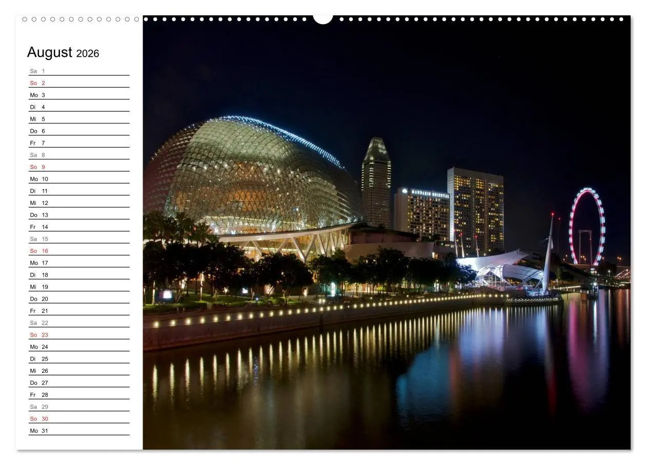 Bild: 9783457981504 | Singapur - Die Farben der Nacht (hochwertiger Premium Wandkalender...