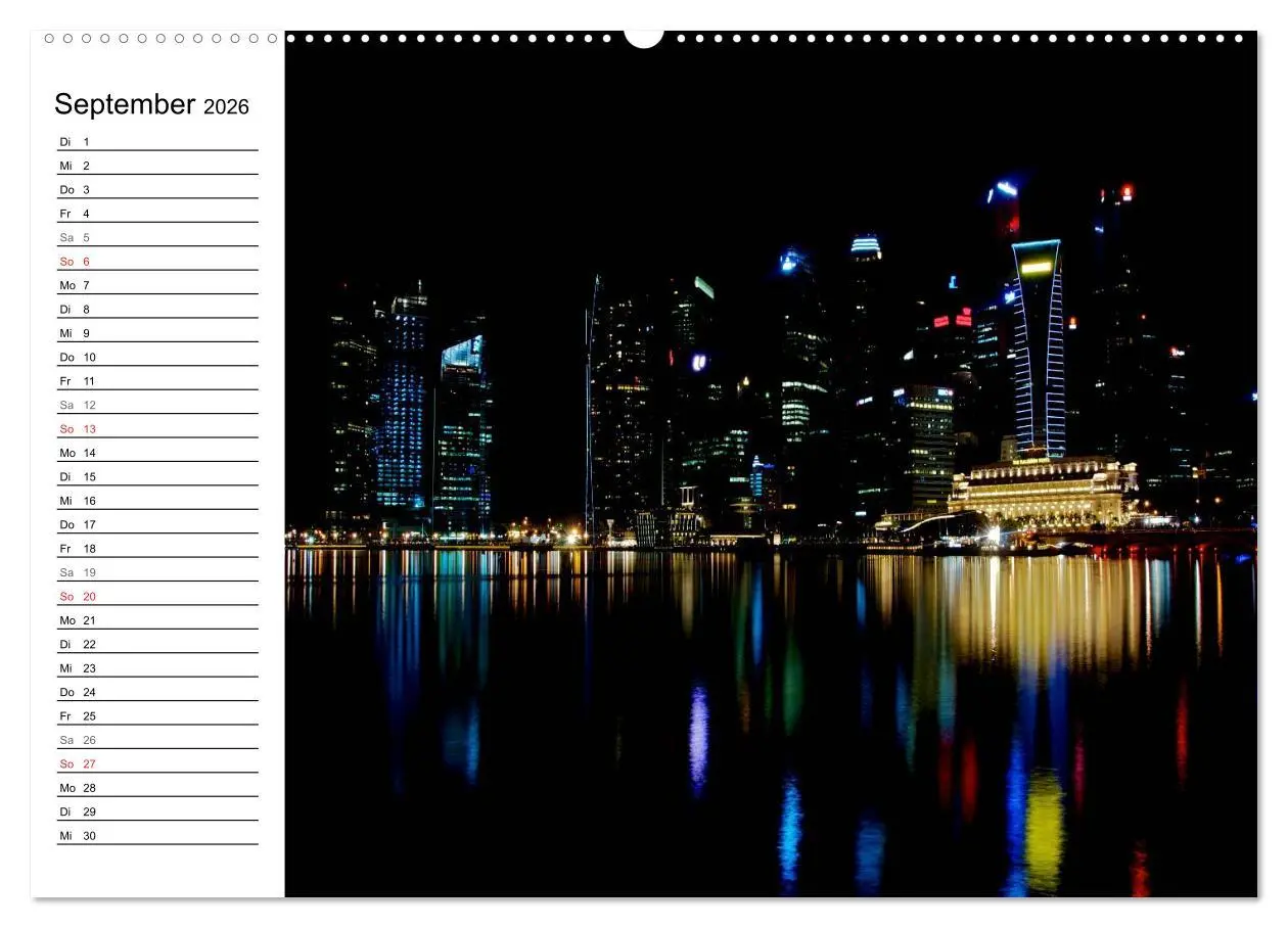 Bild: 9783457981504 | Singapur - Die Farben der Nacht (hochwertiger Premium Wandkalender...