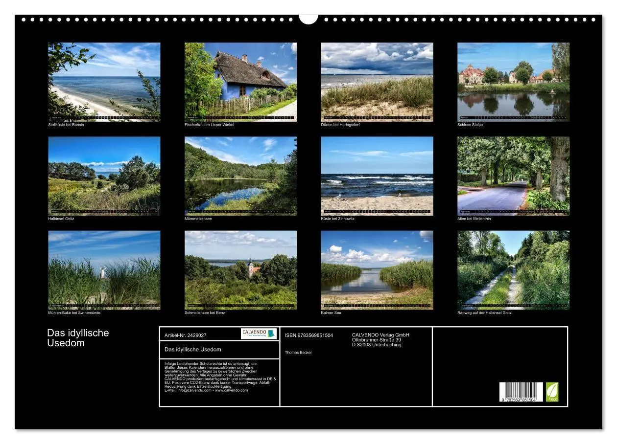Bild: 9783569851504 | Das idyllische Usedom (Wandkalender 2027 DIN A2 quer), CALVENDO...