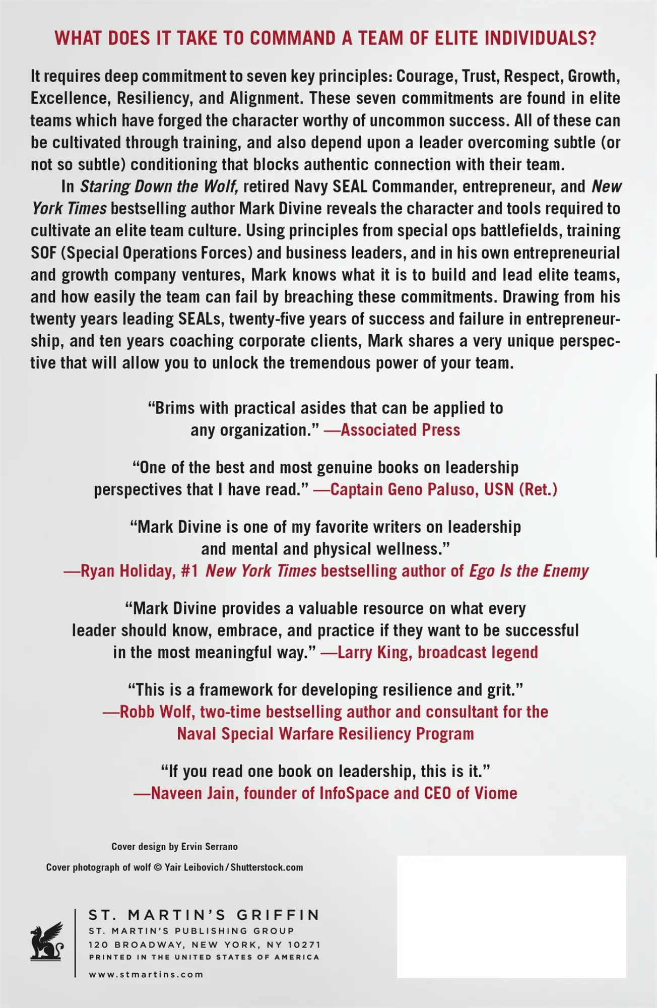 Rückseite: 9781250231604 | Staring Down the Wolf | Mark Divine | Taschenbuch | Englisch | 2021