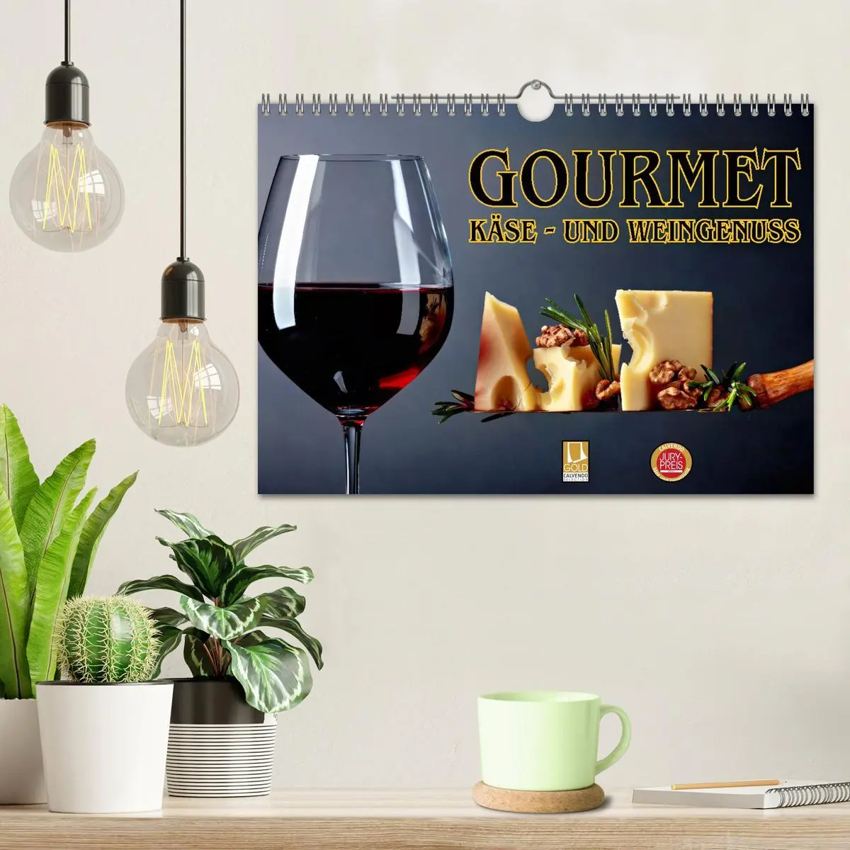 Bild: 9783457281604 | Gourmet Käse - und Weingenuss (Wandkalender 2026 DIN A4 quer),...