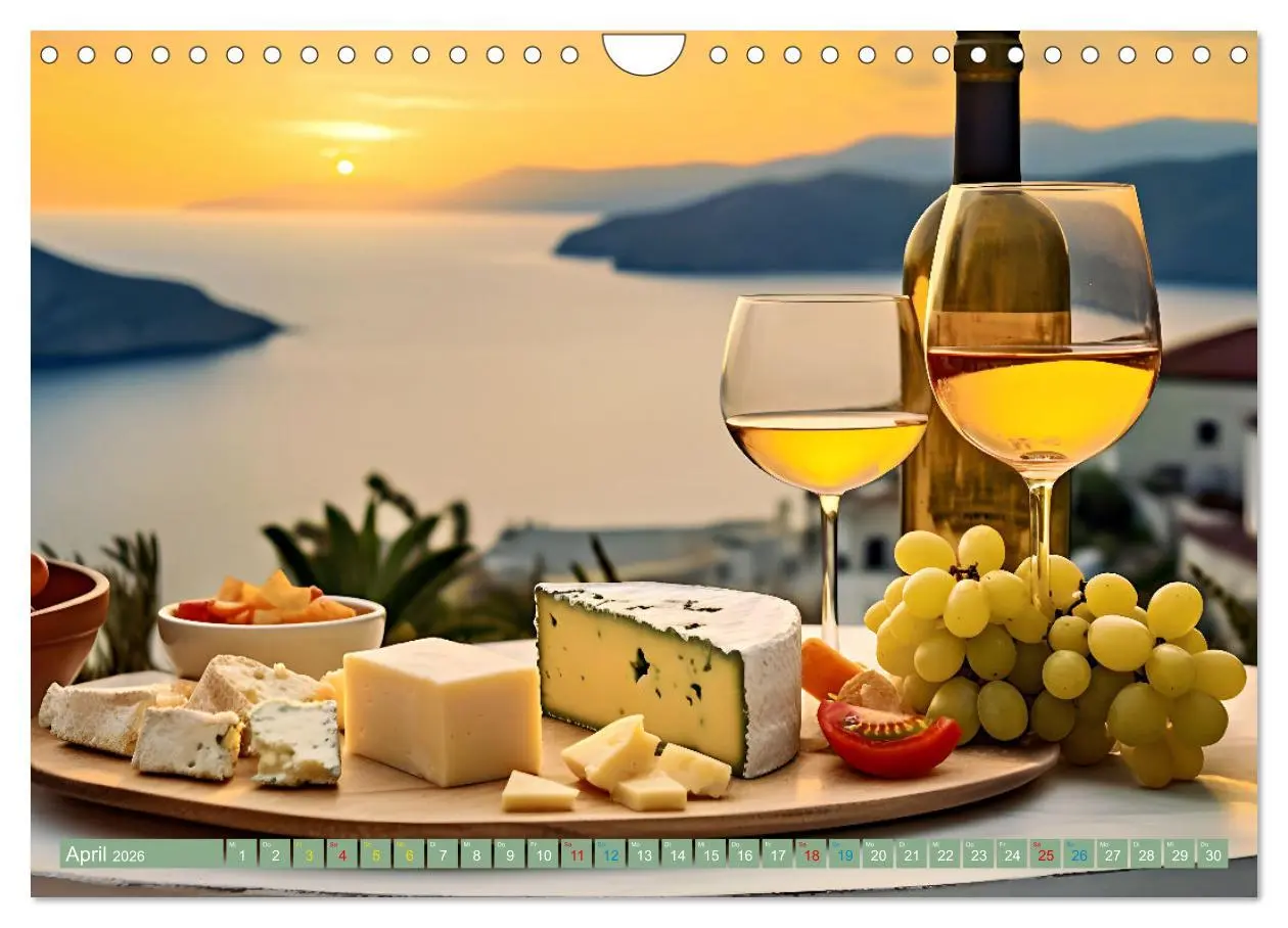 Bild: 9783457281604 | Gourmet Käse - und Weingenuss (Wandkalender 2026 DIN A4 quer),...