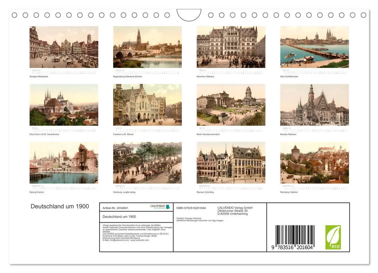 Bild: 9783516201604 | Deutschland um 1900 (Wandkalender 2026 DIN A4 quer), CALVENDO...