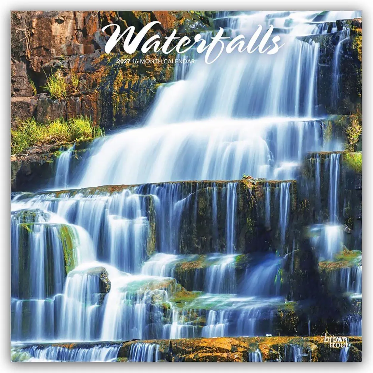 Cover: 9798330711604 | Waterfalls - Wasserfälle 2027 - 16-Monatskalender | Publishers | 28 S.
