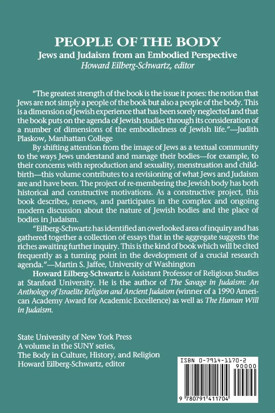 Rückseite: 9780791411704 | People of the Body | Jews and Judaism from an Embodied Perspective
