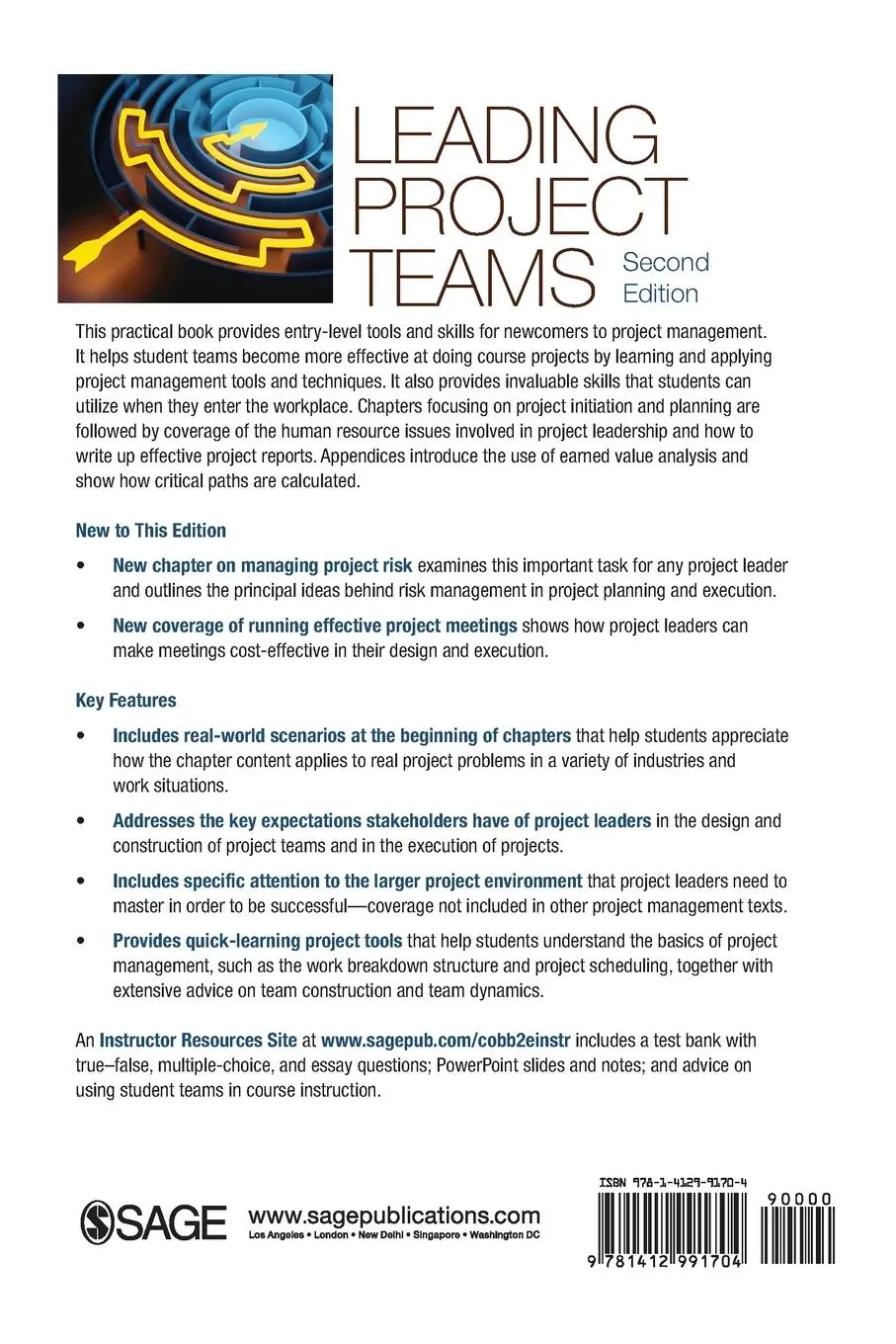 Rückseite: 9781412991704 | Leading Project Teams | Anthony T. Cobb | Taschenbuch | Englisch