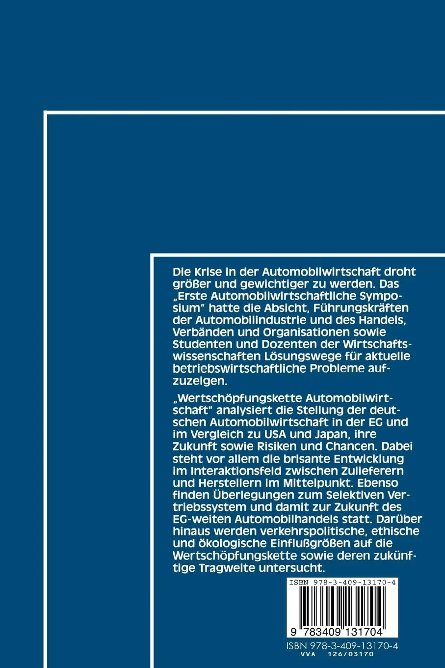 Rückseite: 9783409131704 | Wertschöpfungskette Automobilwirtschaft | Wolfgang Meinig | Buch