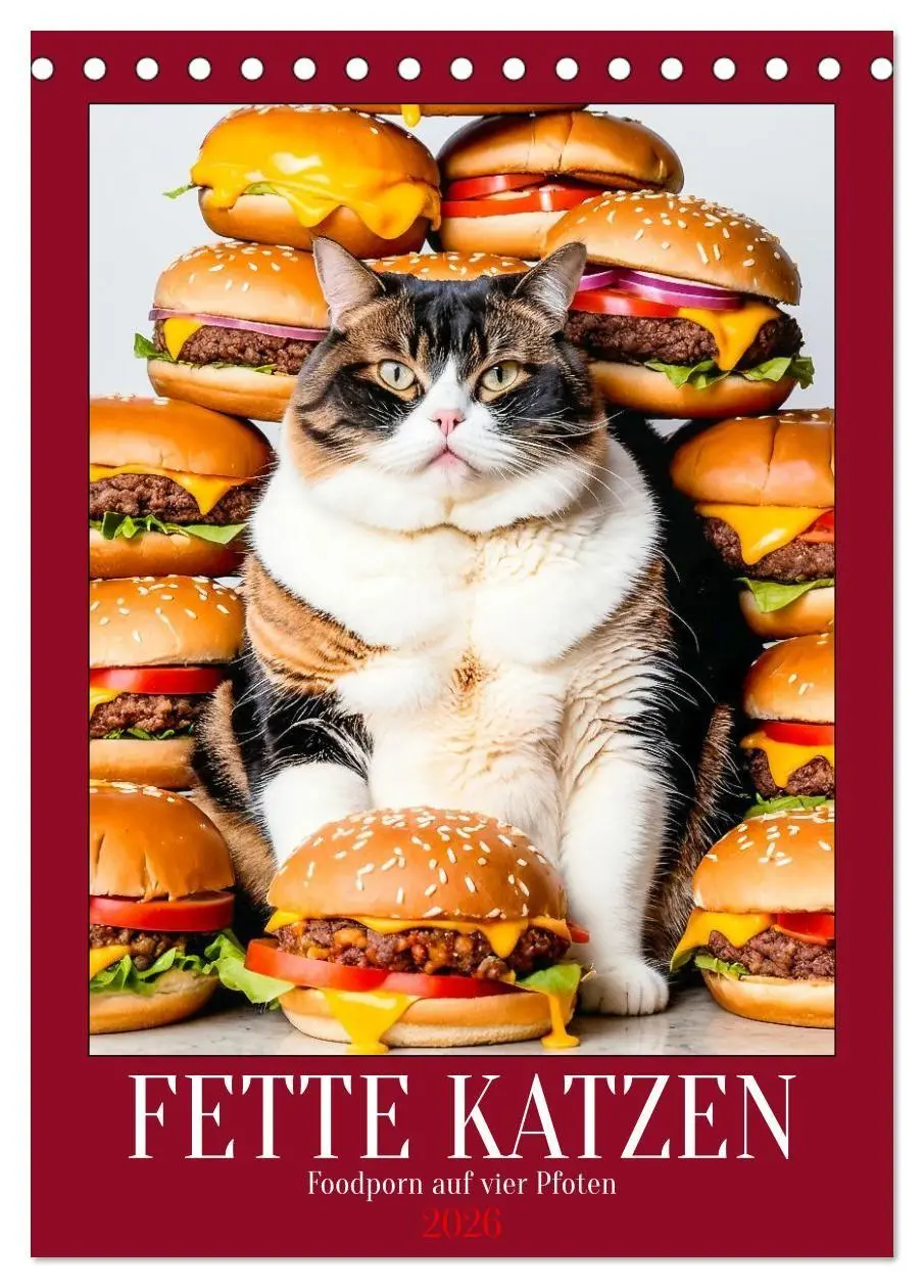 Cover: 9783516671704 | FETTE KATZEN - Foodporn auf vier Pfoten (Tischkalender 2026 DIN A5...