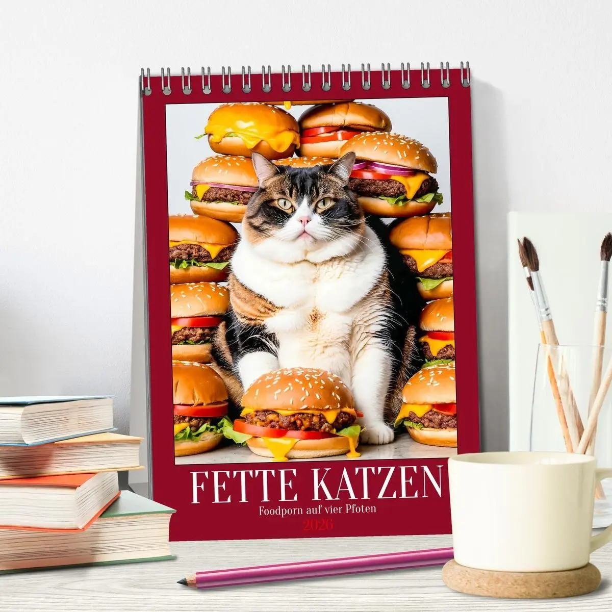 Bild: 9783516671704 | FETTE KATZEN - Foodporn auf vier Pfoten (Tischkalender 2026 DIN A5...