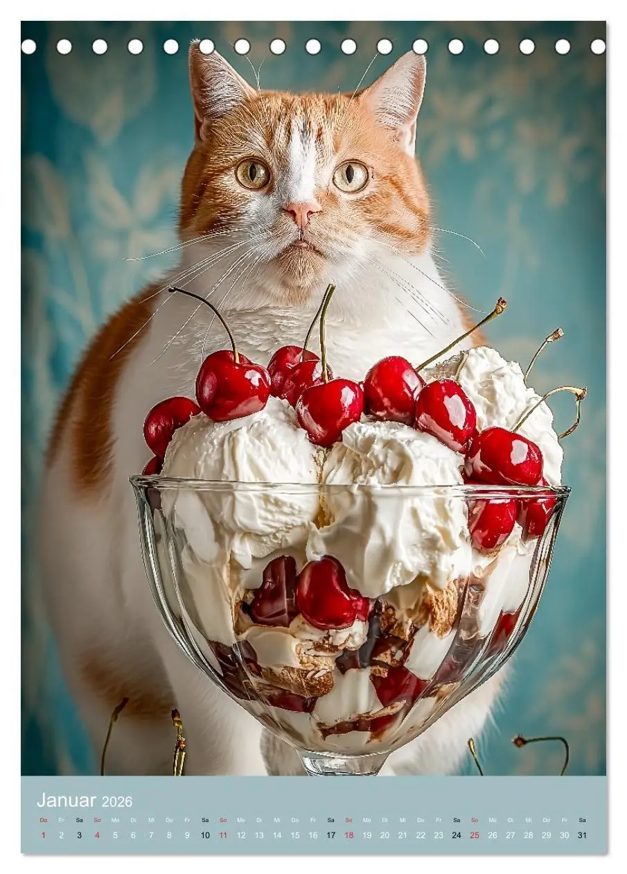 Bild: 9783516671704 | FETTE KATZEN - Foodporn auf vier Pfoten (Tischkalender 2026 DIN A5...