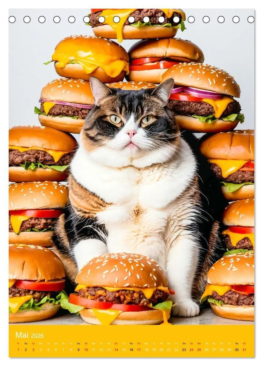 Bild: 9783516671704 | FETTE KATZEN - Foodporn auf vier Pfoten (Tischkalender 2026 DIN A5...