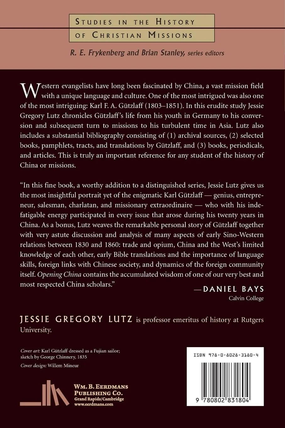 Rückseite: 9780802831804 | Opening China | Jessie Gregory Lutz | Taschenbuch | Englisch | 2008