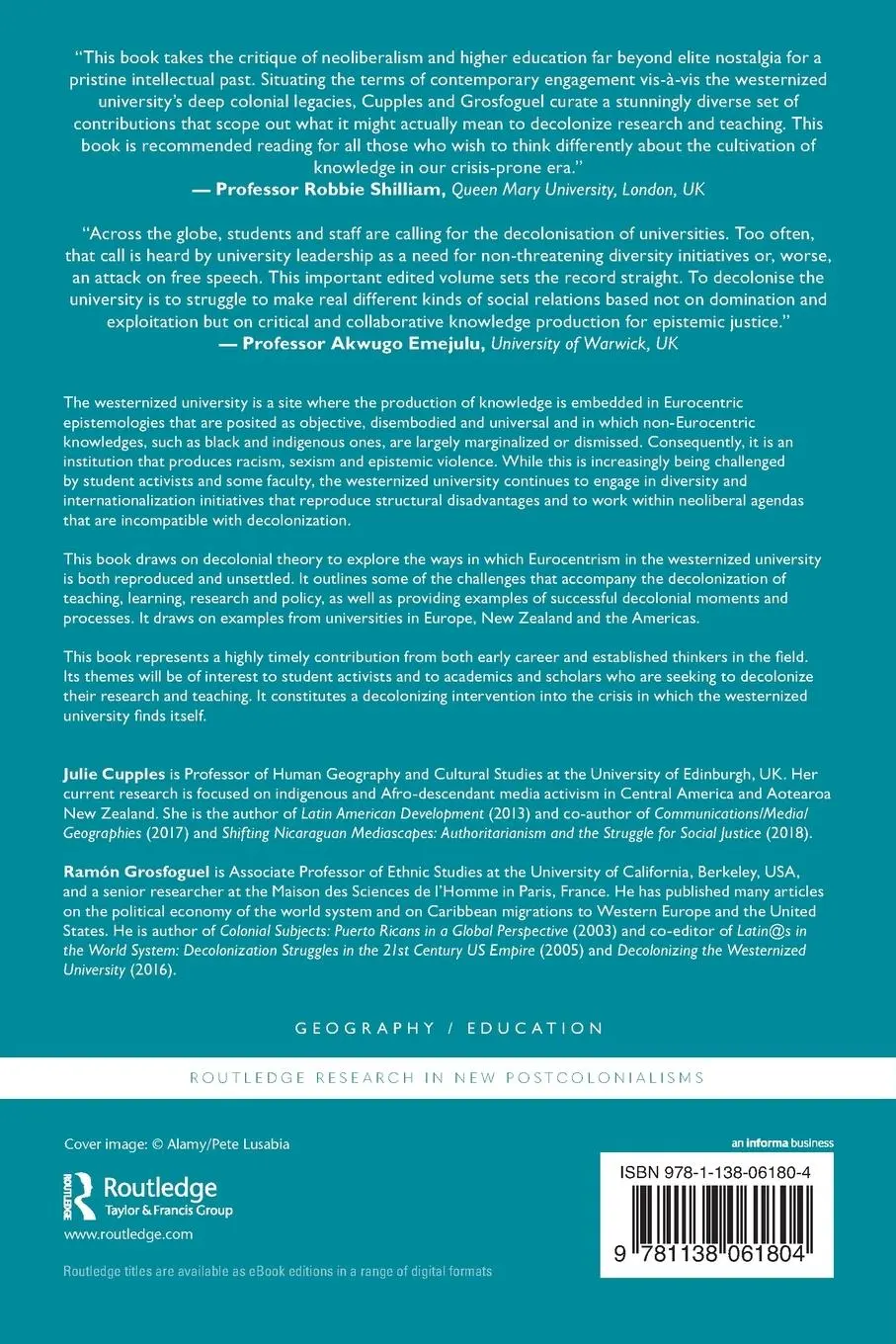 Rückseite: 9781138061804 | Unsettling Eurocentrism in the Westernized University | Taschenbuch
