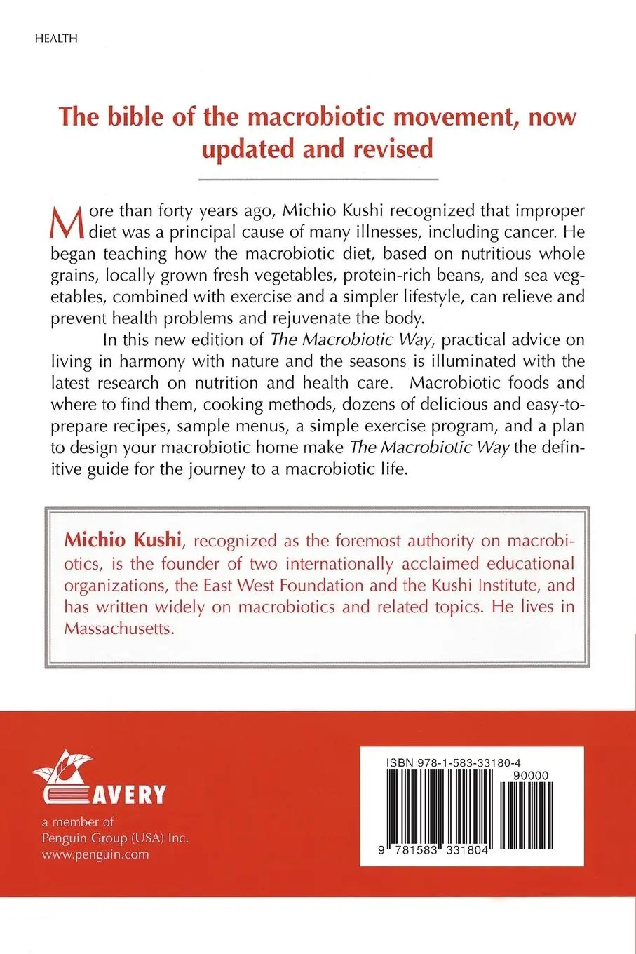 Rückseite: 9781583331804 | The Macrobiotic Way | The Definitive Guide to Macrobiotic Living