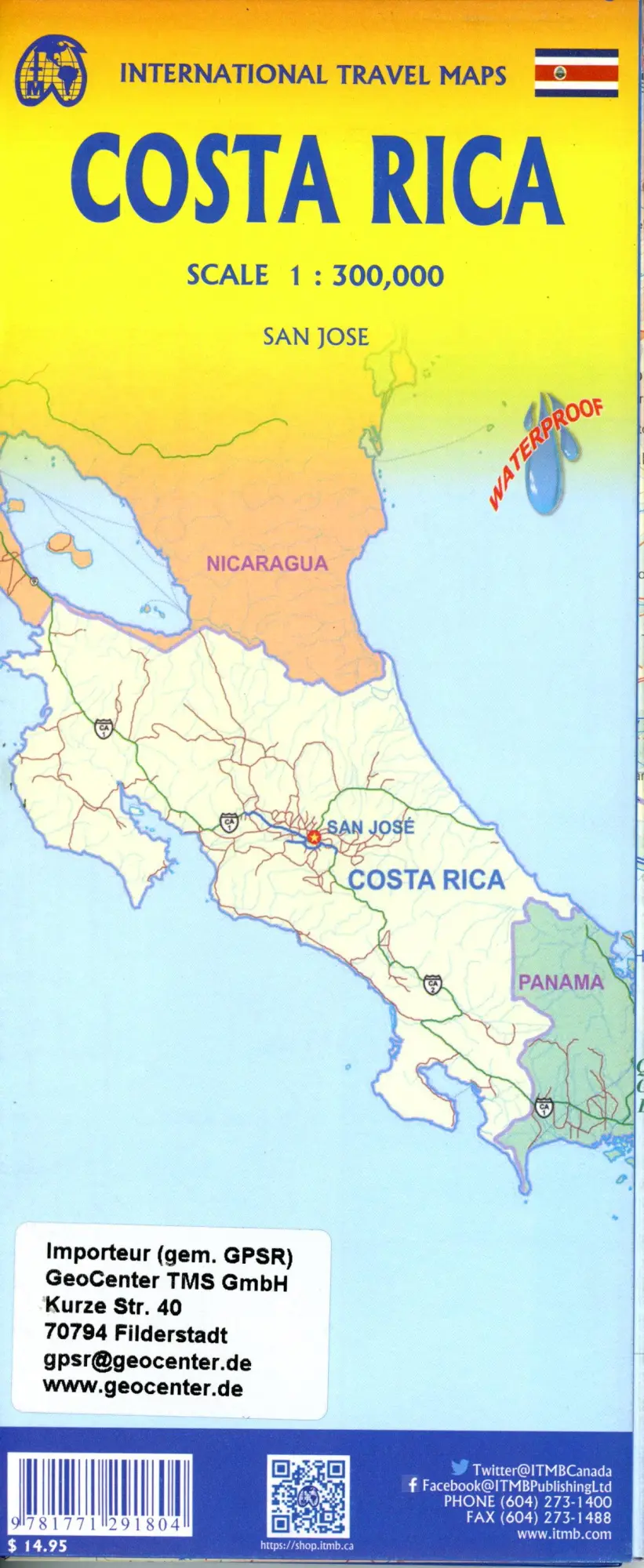 Bild: 9781771291804 | Costa Rica | 1:300000 | (Land-)Karte | International Travel Map | 2025