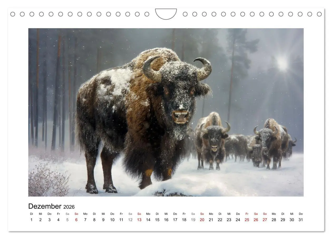 Bild: 9783457261804 | Wilde Rinder (Wandkalender 2026 DIN A4 quer), CALVENDO Monatskalender