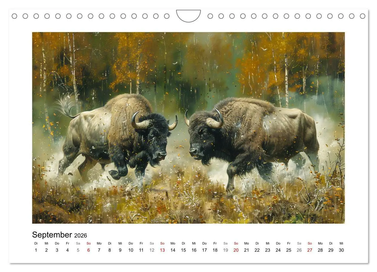 Bild: 9783457261804 | Wilde Rinder (Wandkalender 2026 DIN A4 quer), CALVENDO Monatskalender